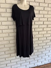 Kindred Bravely Eleanora Bamboo Maternity Nursing Dress Womens Medium Black