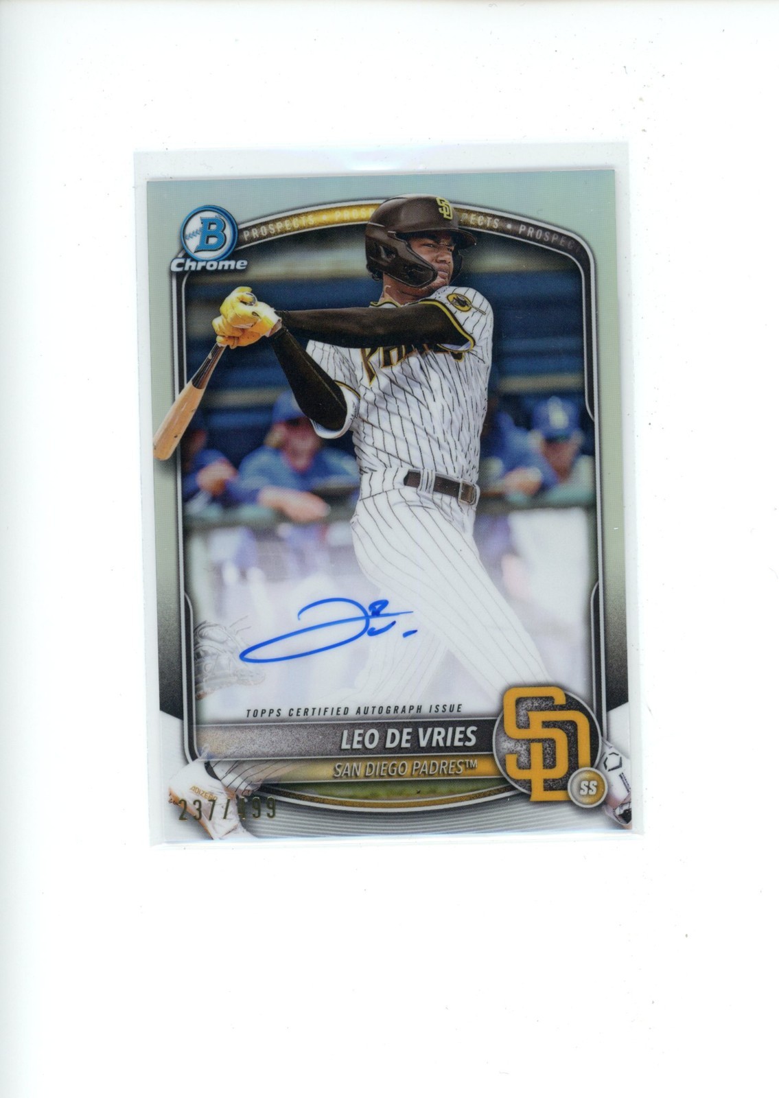 2025 Bowman Chrome Leo De Vries #CPA-LD Prospect Refractor Auto 237/499