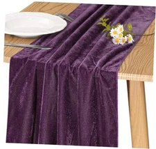 Velvet Table Runner 20 x20 Inches0ft Luxurious Thick Soft Velvet 1 Purple