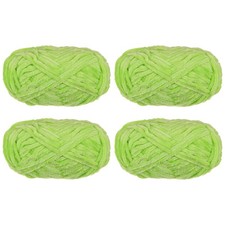 4pcs Velvet Yarn Soft Chenille Yarn 4x100g/14.1oz 347yds Green