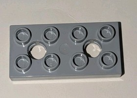 LEGO Duplo Light Bluish Gray Plate 2x4 W/ 2 Holes & Locking Rings 10661 Siddeley