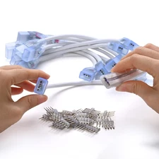 DELight 10PCS Extension Cord Cable Wire DEL-EXT03 for RGB Neon Rope Light w/ Pin