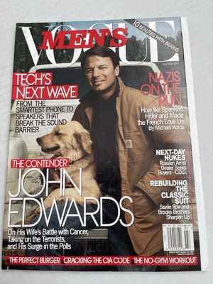 Men's Vogue Magazine (US) - Jul/Aug 2007- John Edwards cover