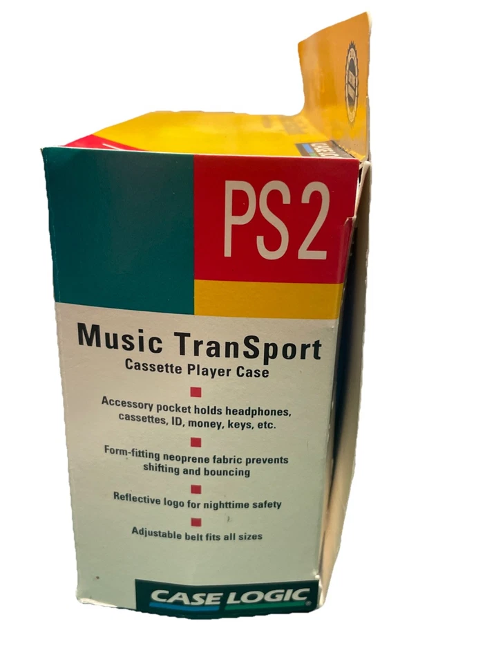 1993 Vtg Case Logic PS2 Cassette Player Case Waist  Fanny Pack Bold Blue Neon - Image 2 of 4