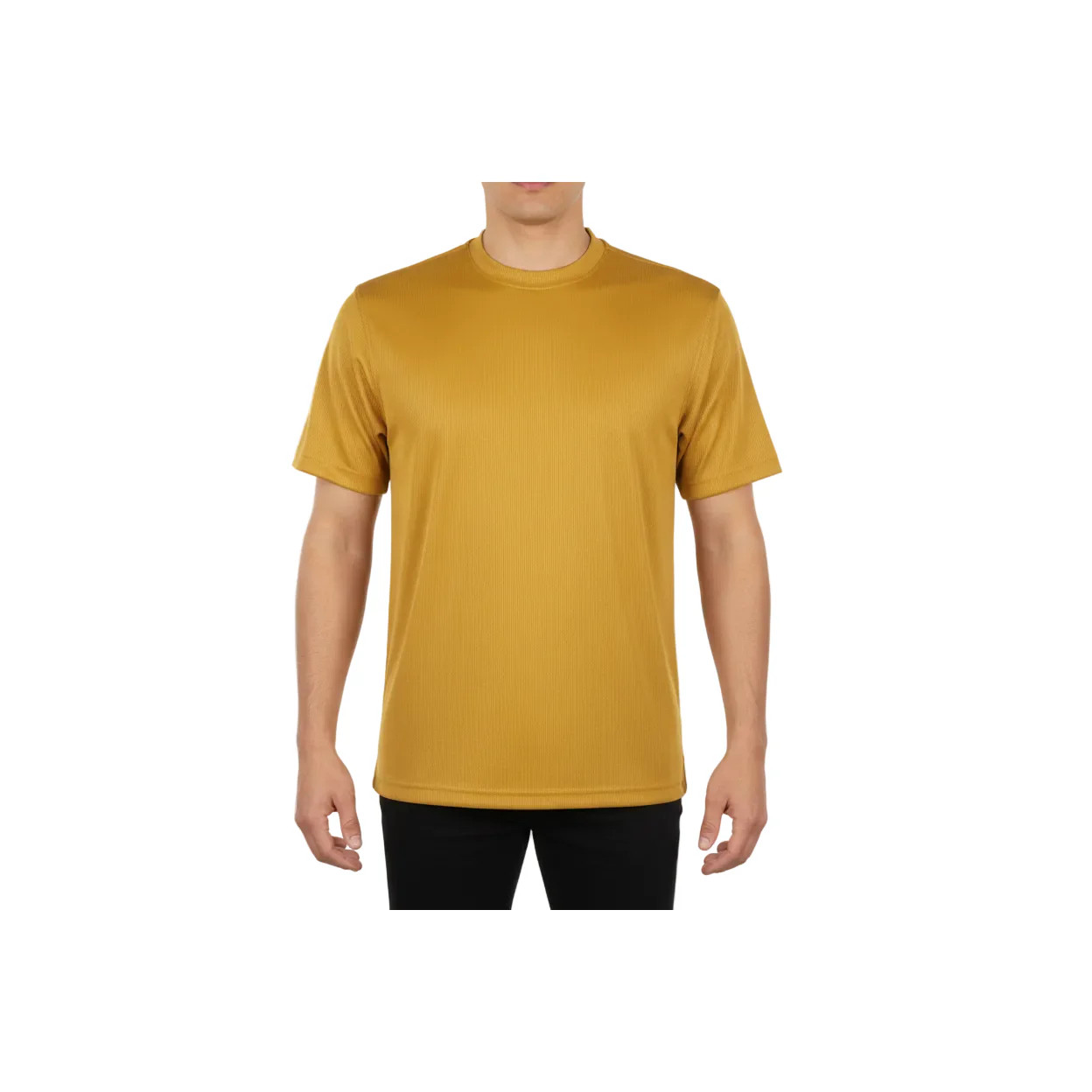 Mens Dressy T-Shirt  Log-In Uomo Soft Crew Neck Corded Short Sleeves 218 Gold