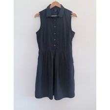 Tommy Hilfiger Polka Dot Collared Shirt Dress Sleeveless Preppy Coquette Size L