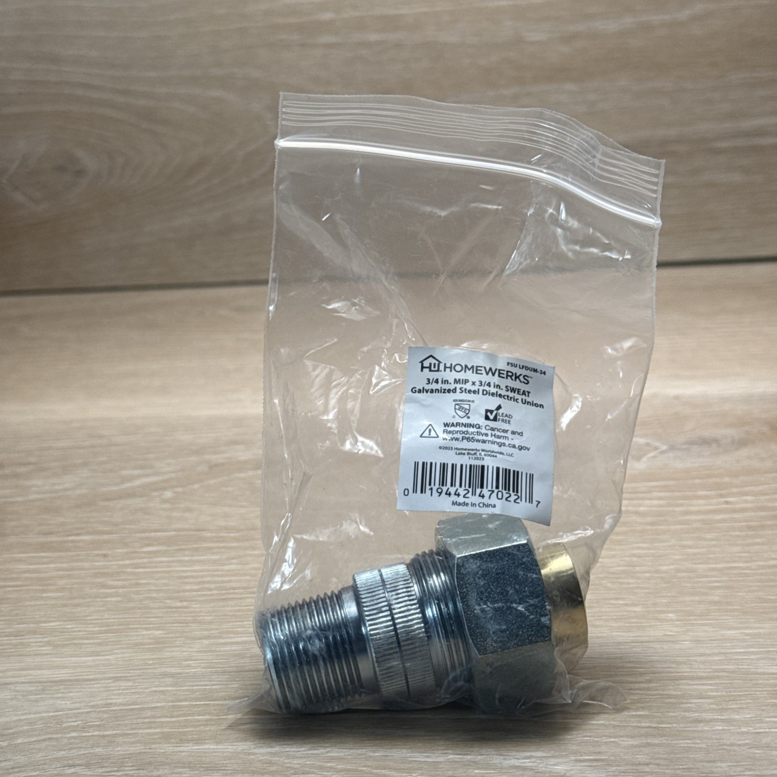 Homewerks 3/4 In. Galvanized Steel Mip X Sweat Dielectric Union