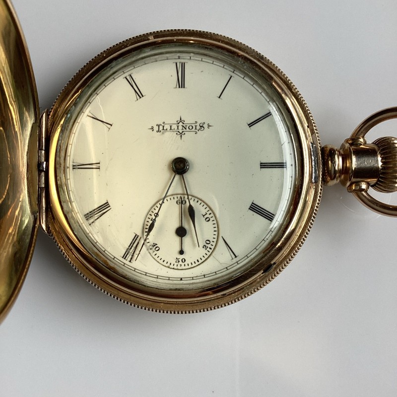 Antique 18867 Illinois Pocket Watch Size 6s RUNNING Fahys Gold Filled Case Mamie