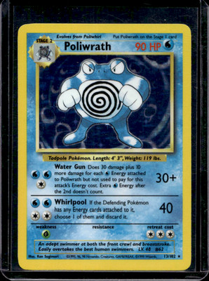Pokmon TCG Base Set Unlimited Poliwrath Holo Rare 15/130 (C)