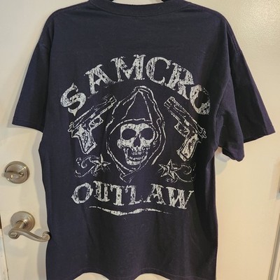 Officially Licensed Sons of Anarchy Samcro Outlaw Reaper Guns Adult T-Shirt