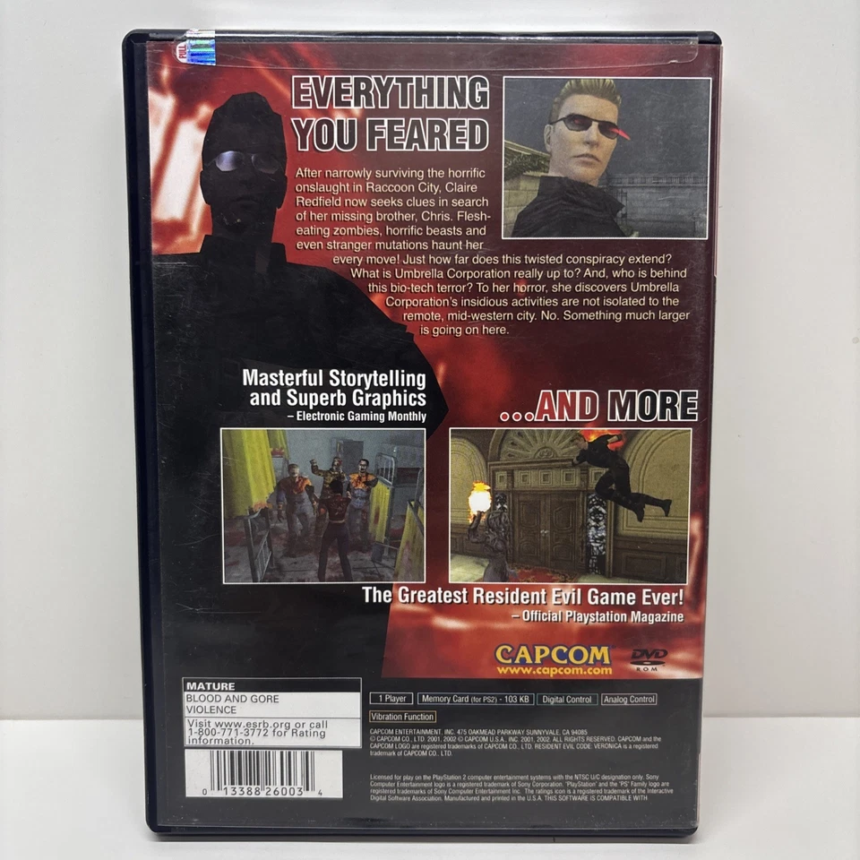 Resident Evil Code: Veronica X (Sony PlayStation 2 PS2) Complete CIB - Image 2 of 4