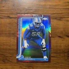 2025 Topps Chrome Penei Sewell #99 Detroit Lions Football Leather Refractor 
