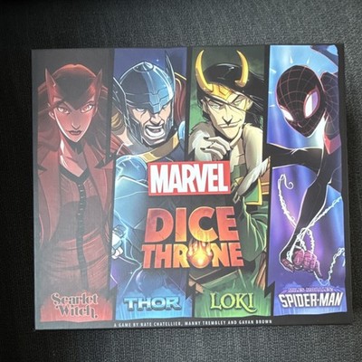 Roxley Marvel Dice Throne Board Game Thor Loki Scarlet Witch Spider-Man Complete