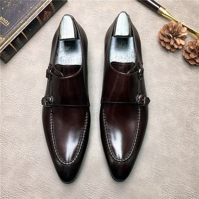 Wedding Genuine Leather Business Casual Shoes Mens Pointed British Formal Shoes 