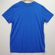 Layer8 Men’s Large Blue Qwick‑Dry Performance Crew Neck T‑Shirt