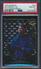 1998 Donruss Gold Press Pass Ken Griffey Jr #420 HOF Mariners PSA 10 Gem Mint