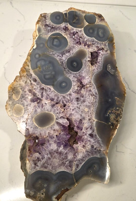 9LB, 12'' Chalcedony (Agate), Amethyst Stalactite,  Amethyst Flower