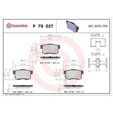 Satz Bremsbeläge Bremsklötze hinten für Honda Integra DC DC5 Jazz 3 GE | 2384