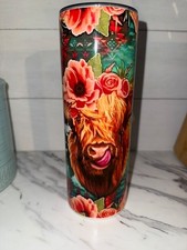 tumbler 20 oz personalized sublimation with highland cow design