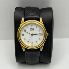 Working Esquire ESQ 300328 Date Swiss 33mm Quartz Watch New Battery Adjustable