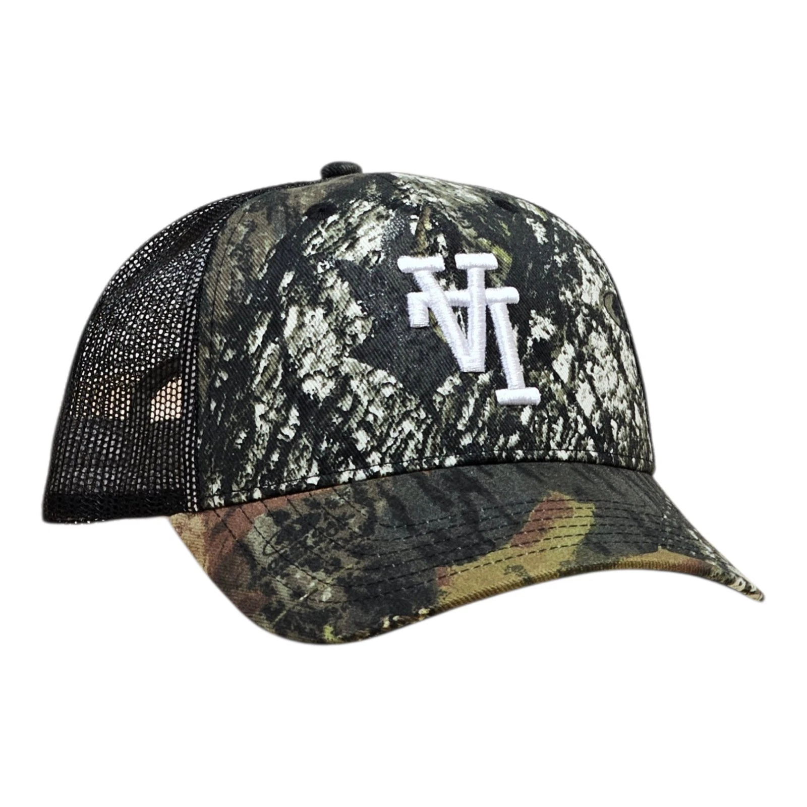 Real Tre Camo Snapback Trucker Hat Upside Down LA Embroidered Black Mesh Cap NEW