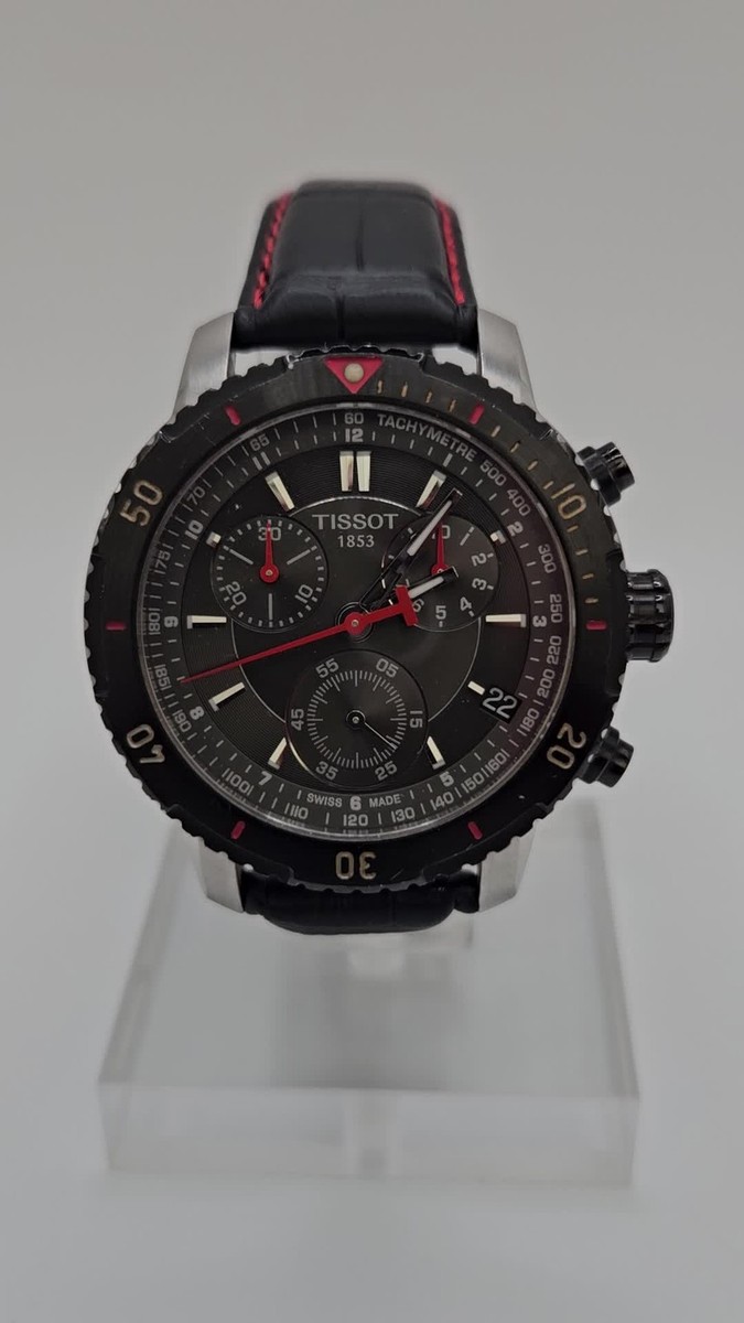 Tissot 1853 PRS200 Chronograph Men's Watch T067417A Black Face | eBay