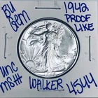 1942 BU UNCIRCULATED WALKING LIBERTY SILVER HALF DOLLAR AUTHENTIC U.S. MINT 4544