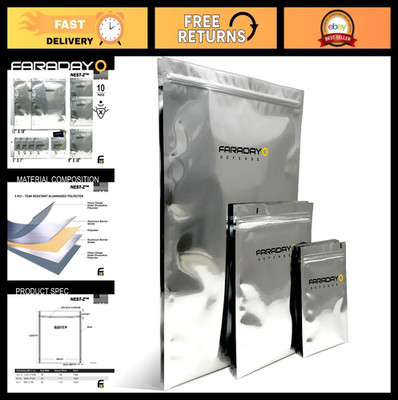 10pc Faraday Bag Kit - EMP/Solar Flare Protection, Ultra Thick Shielding for Pho