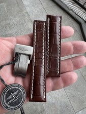 Breitling Crocodile Deployment Strap 22/20  OEM Brown Brushed Buckle