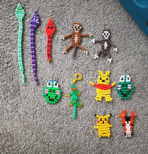 Handmade Beaded Animal and Character Keychains and Figures Lot