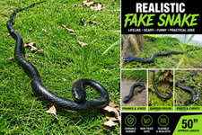 Fake Realistic Rubber Snake Lifelike Scary Prank Toy Garden Party Joke Decor