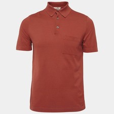 Hermes Burnt Orange Pique Polo TShirt S