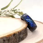 Durable 8mm Black Tungsten Ring Blue Glitter Inlay Unisex fashion Wedding Band — photo 3