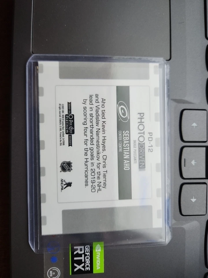 20-21 O-PEE-CHEE PLATINUM PHOTO DRIVEN SEBASTIAN AHO #PD-12 CAROLINA HURRICANES - Image 2 of 2