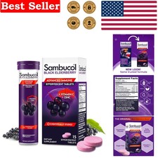 Natural Elderberry Drink Tablets with Zinc - 15 Count for Daily Immune Support