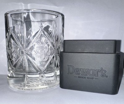 Dewars True Scotch Whisky Glass Celtic Truth Knot Embossed 8oz - FREE ICE MOLD