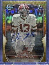2022 Bowman Chrome U Malachi Moore Gold Refractor Auto 20/50 #74 Alabama