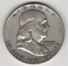 1957 D FRANKLIN HALF DOLLAR 90% SILVER DENVER MINT 50¢ UNITED STATES OF AMERICA