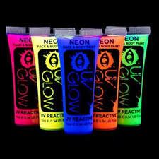 Blacklight Face and Body Paint 0.34Oz - Neon Fluorescent 0.34 Fl Oz Pack of 5 