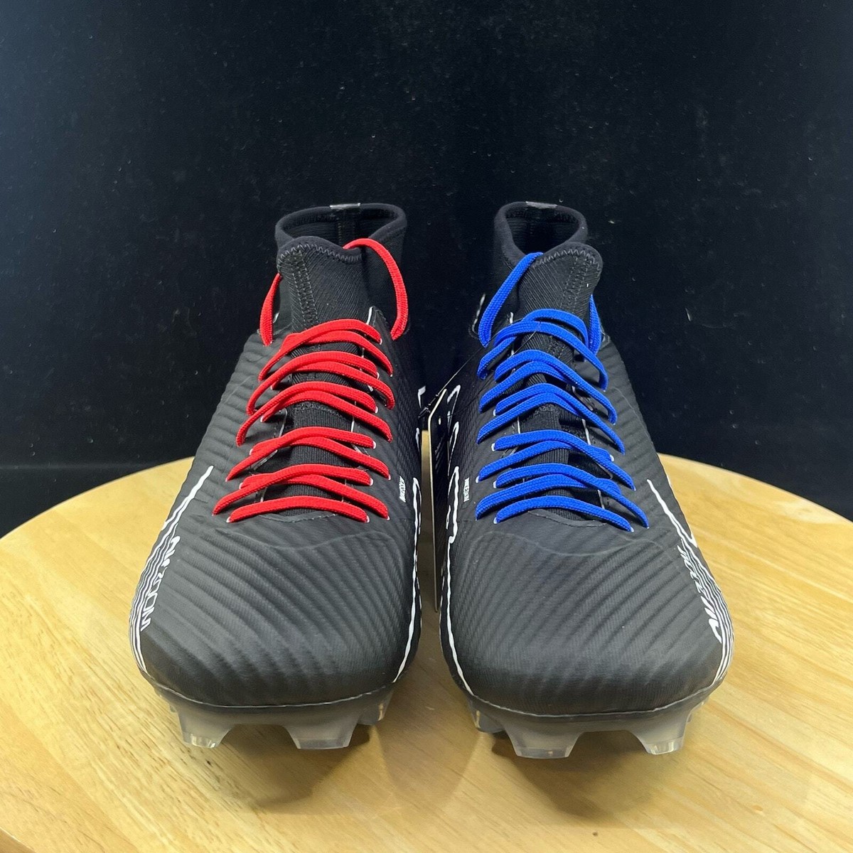 NIKE ZOOM MERCURIAL SUPERFLY 9 ACADEMY FG ID BLACK RED BLUE DX3346-900 MENS SZ 9 Nike Zoom Superfly 9 Academy FG By You ID Mens Sz 9.5 Red  main image 3