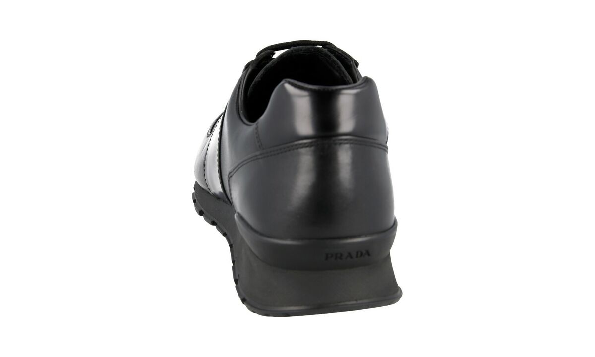 LUXURY PRADA MATCHRACE SNEAKERS SHOES 4E2718 BLACK LEATHER LUXURY PRADA MATCHRACE SNEAKERS SHOES 4E2718 BLACK LEATHER