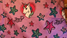 Jojo Siwa Twin Flat Sheet Feel the Music Purple Unicorns Heart Star Nickelodeon
