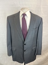 LORO PIANA SUPER 130 Hickey Freeman Men's Gray Striped Wool Blazer 46R 2,895