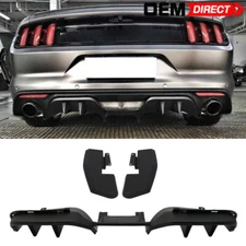 Fits 15-17 Ford Mustang R Style 3PCS Rear Bumper Lip Diffuser Spoiler - ABS