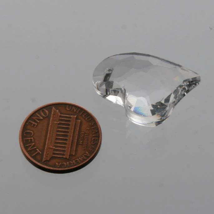 Colgante vintage austriaco D.S corazón cristal facetado cuentas 25 mm Foto 3 de 3