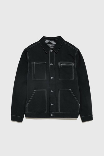 New Zara Contrasting Worker Jacket S 
