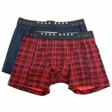 Hugo Boss Men's 2-Pc Cyclist 2P FN Open Red Print Boxer Briefs Underwear
