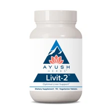 Ayush Herbs Livit-2 Natural Ayurvedic Daily Liver-Support 90 x 500mg Tabs