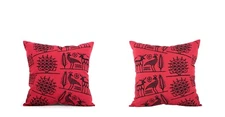 Block Print Cotton Pillow Cover SET of 2 pcs 17.91" x 17.91" Fast Shipment 08822