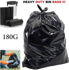 100x EXTRA STRONG HEAVY DUTY BLACK BIN LINERS. RUBBISH BAGS WASTE REFUSE SACKS